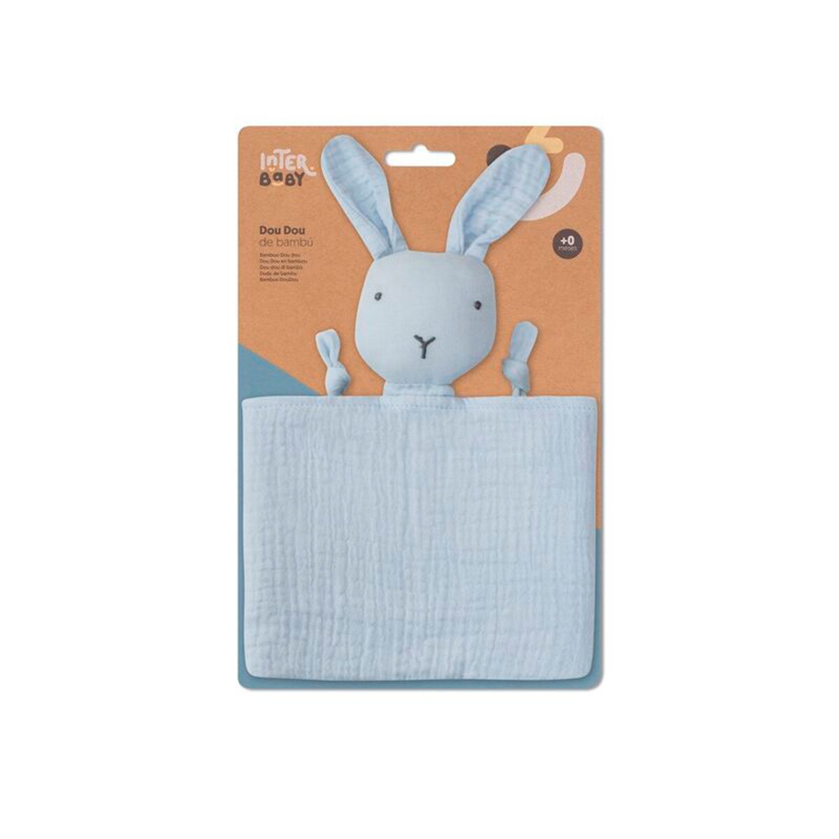 Dou dou Conejo en muselina de bambu? Azul Grisáceo Interbaby Azul-4