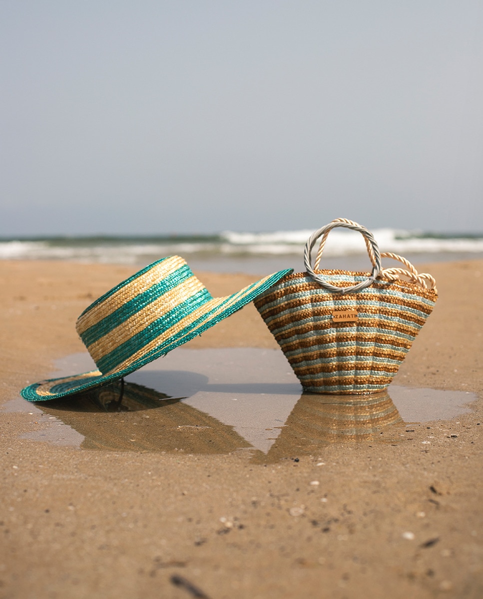 Cesta Mini Shelly de Palha e Vime com Etiqueta Castanho-4