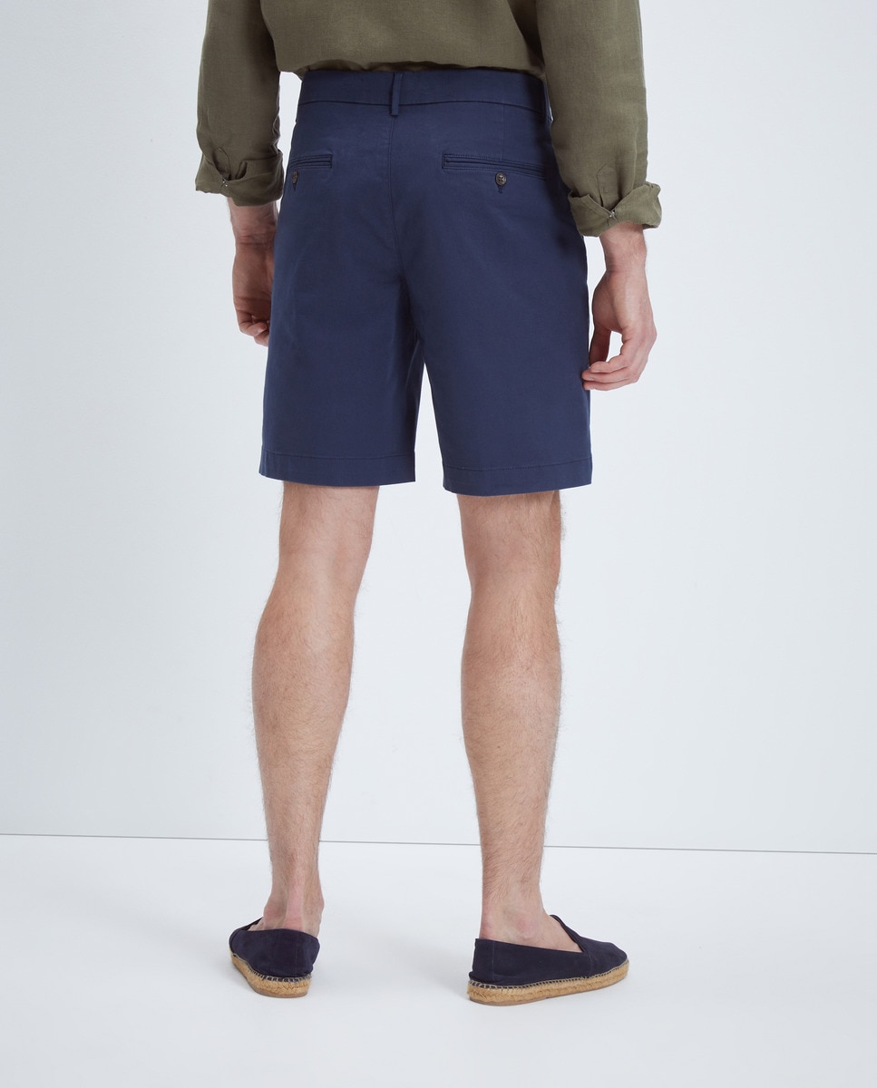 Bermudas Básicas sem Pregas Azul-marinho-3