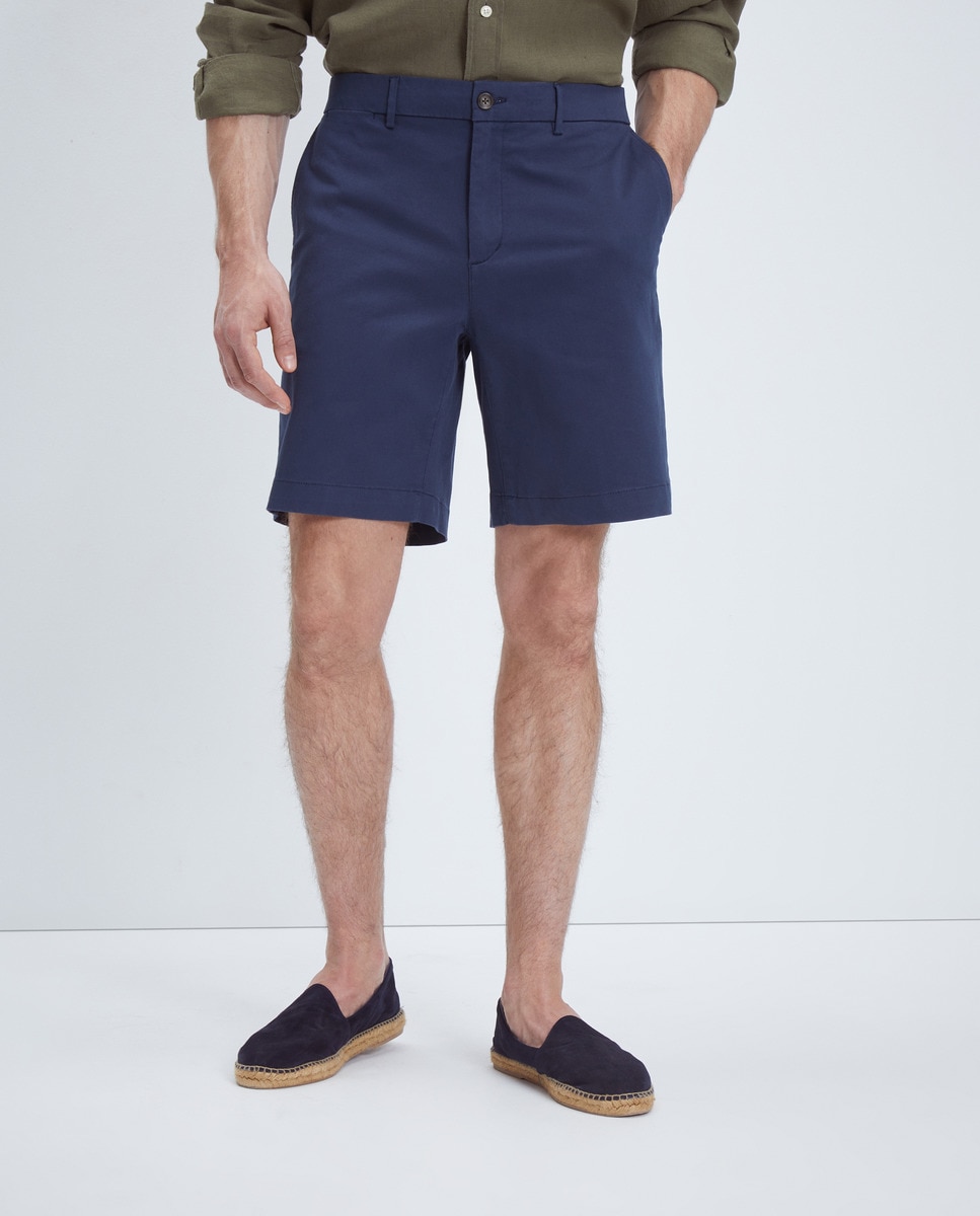 Bermudas Básicas sem Pregas Azul-marinho-2
