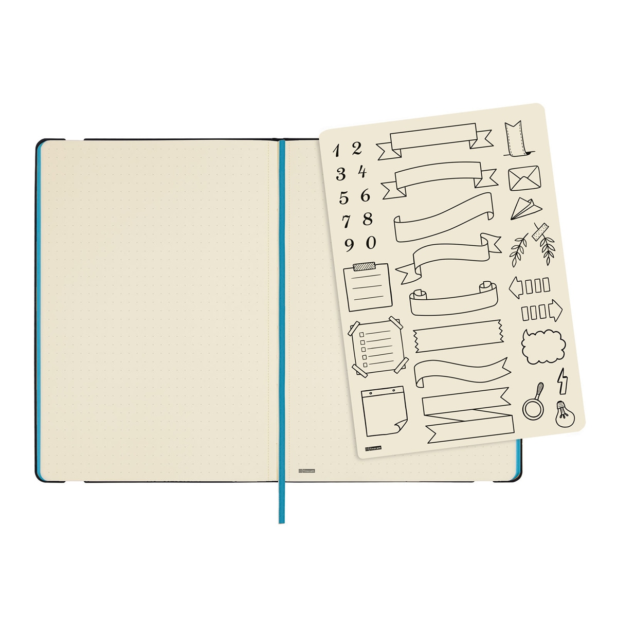 Caderno tapa blanda 72 hojas 80 g m2 Modern A5-148x210 mm dotted-punteado Finocam preto Preto-6