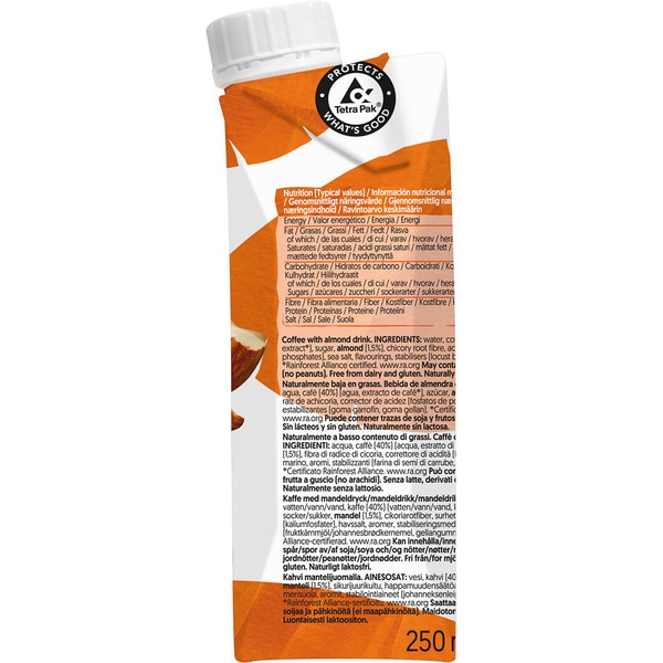 bebida vegetal de almendra con café envase 250 ml
