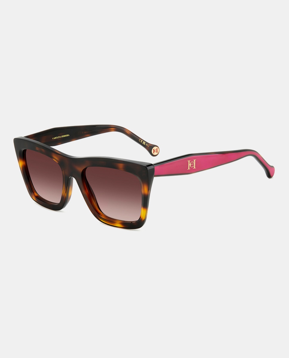 Óculos de Sol Quadrados de Acetato Castanho-2