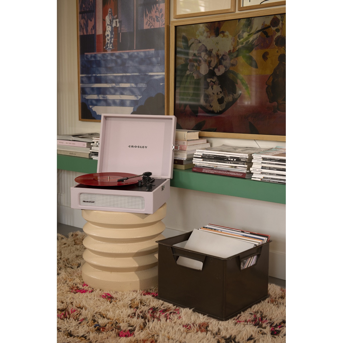 Gira-discos Modern Marketing Concepts INC Bluetooth Crosley Voyager rosa Rosa-6