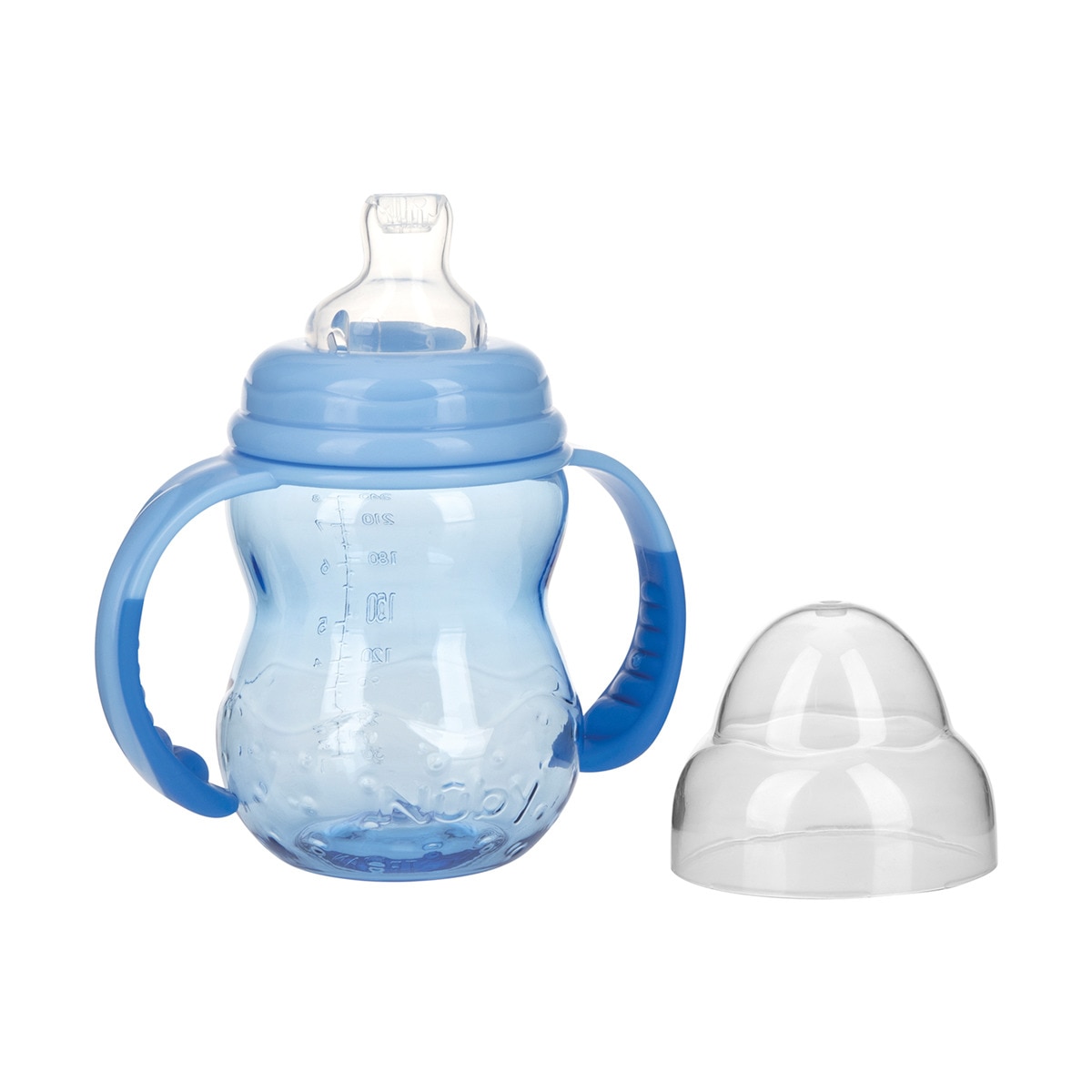 Nûby - Biberón de entrenamiento hecho con Tritan™ con boquilla - cuello ancho Azul-1