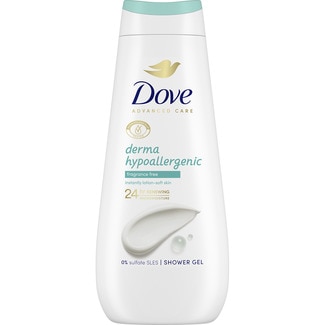 gel de baño Derma Hypoallergenic sin fragancia frasco 400 ml 0% sulfatos - Dove