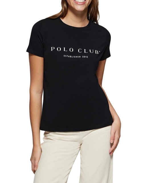 Imagen 0 de Camiseta negra con print icónico Polo Club