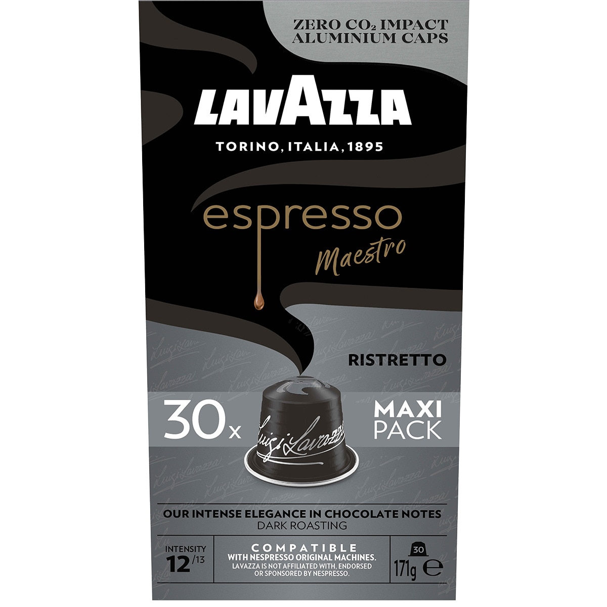 Café Espresso Maestro Ristretto Alumínio embalagem 30 cápsulas