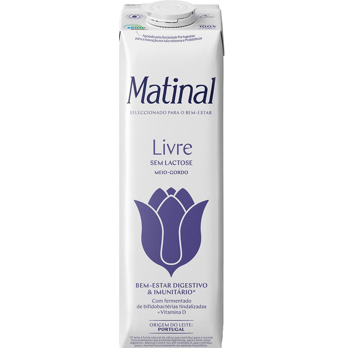 Leite sem Lactose Meio-Gordo Livre embalagem 1 L