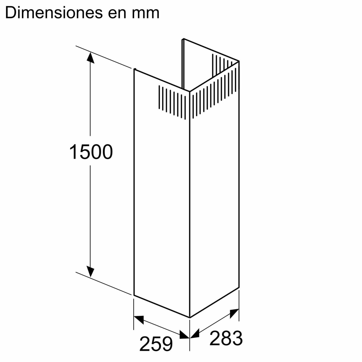 Prolongador Bosch para campanas - DWZ0BX6L1 Negro-2