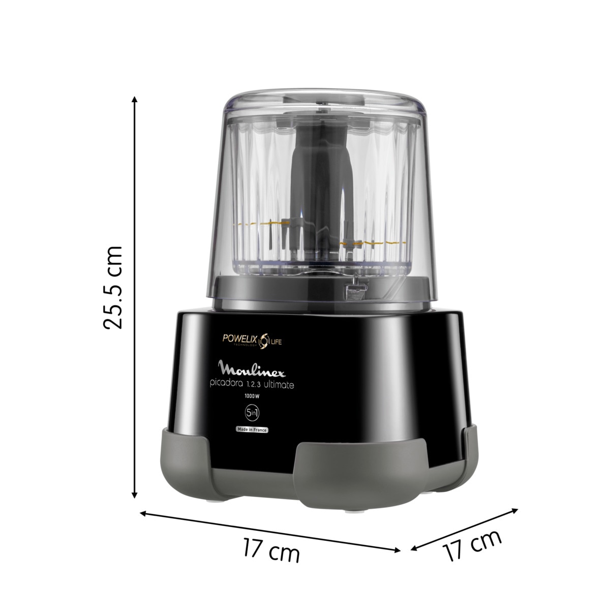 Picadora Moulinex Ultimate, 5 en 1: Pica, Tritura, Mezcla, Muele, Semibate Negro-7