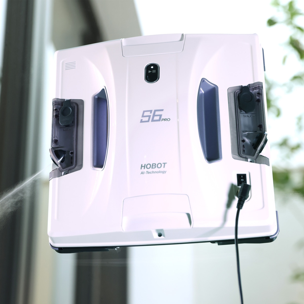 Robot limpiacristales Hobot S6 Pro con mopas motorizadas y doble pulverización automática Blanco-5
