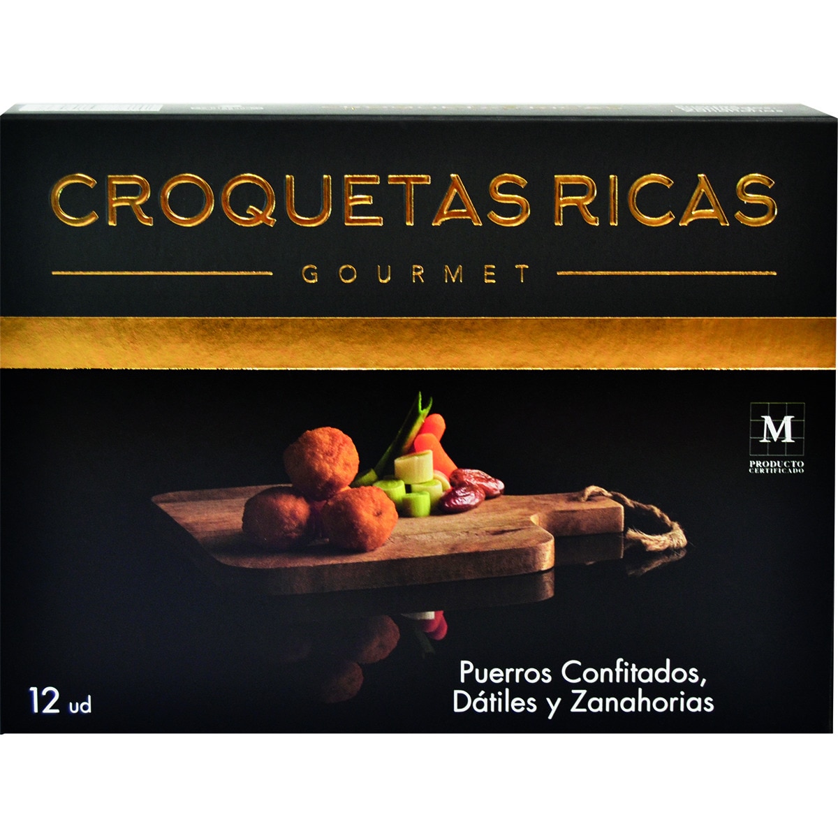 Gourmet croquetas de puerro confitado, dátiles y zanahoria bandeja 300 g