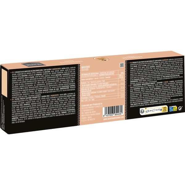 Meeresfrüchtekroketten, glutenfrei, 8 Stück Karton 200 g
