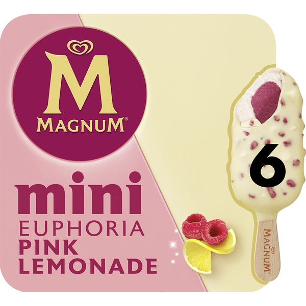 Mini lemon ice cream and raspberry sorbet and sweets 6-pack case 330 ml