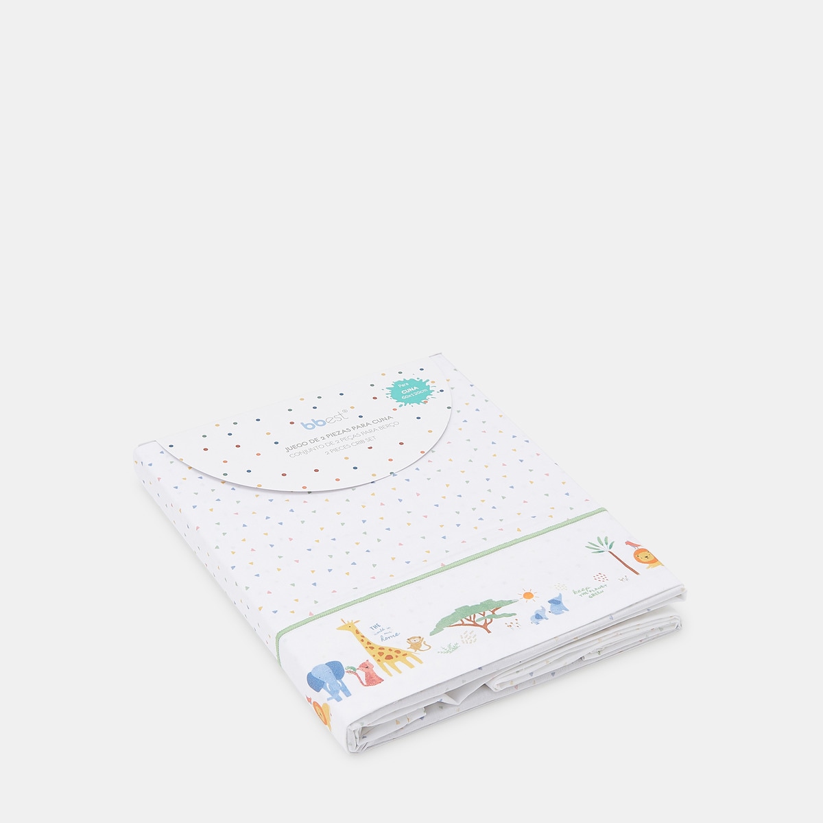 Conjunto de Lençóis Jungle 2 Peças com Rebordo Decorativo (Disponível em Várias Medidas) Multicolor-5