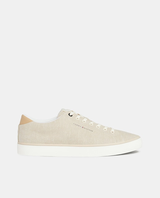 Imagen 0 de Zapatillas hombre en chambray de lino con cordones