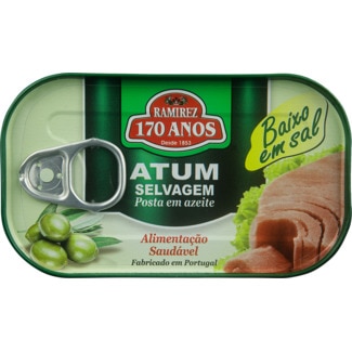 Atum Selvagem em Azeite Baixo em Sal lata 120 g - Ramirez