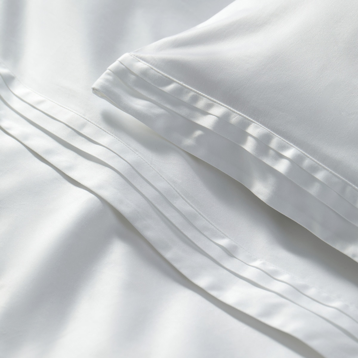 Juego de sábanas satén algodón egipcio 600 hilos Milan El Corte Inglés Blanco-3