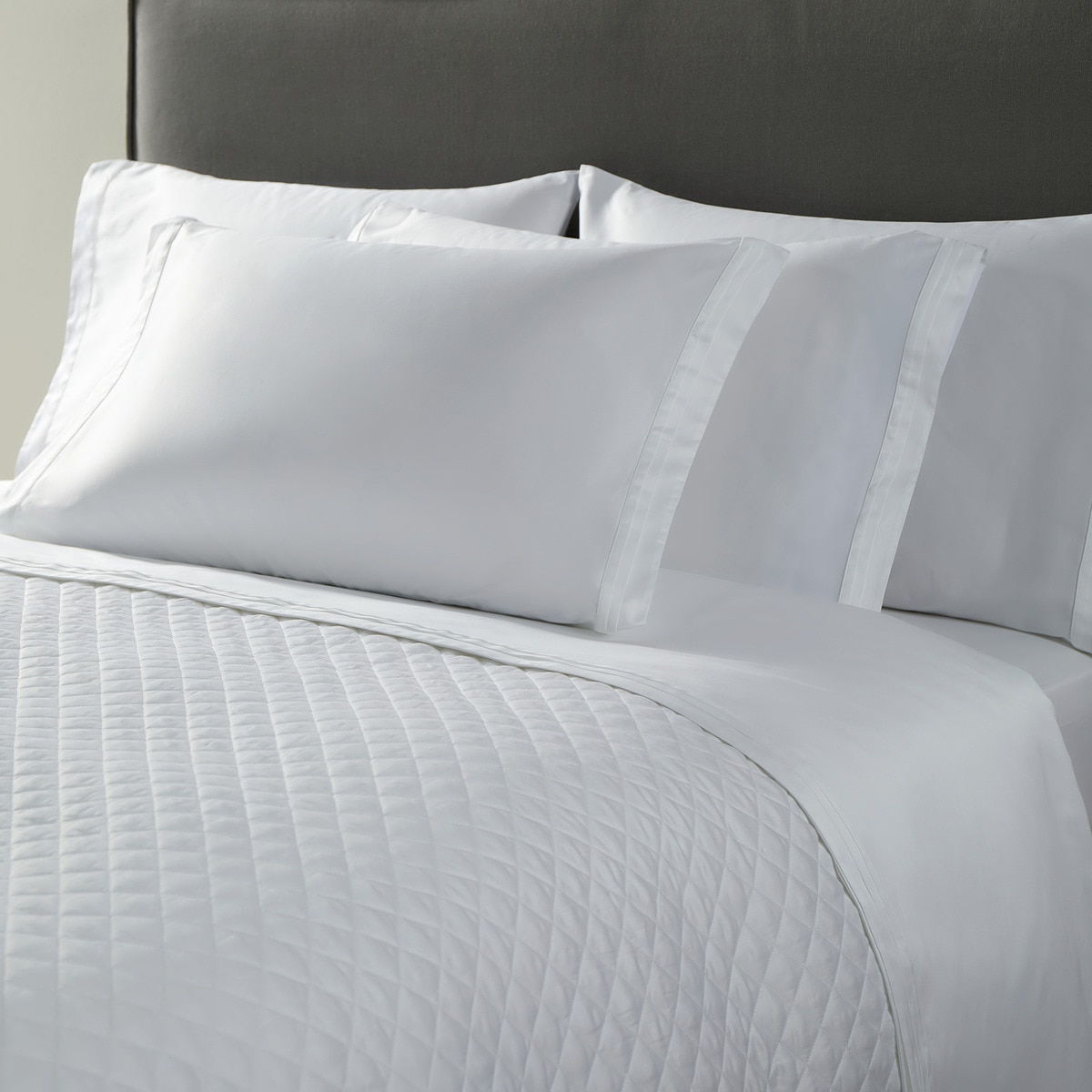 Juego de sábanas satén algodón egipcio 600 hilos Milan El Corte Inglés Blanco-1