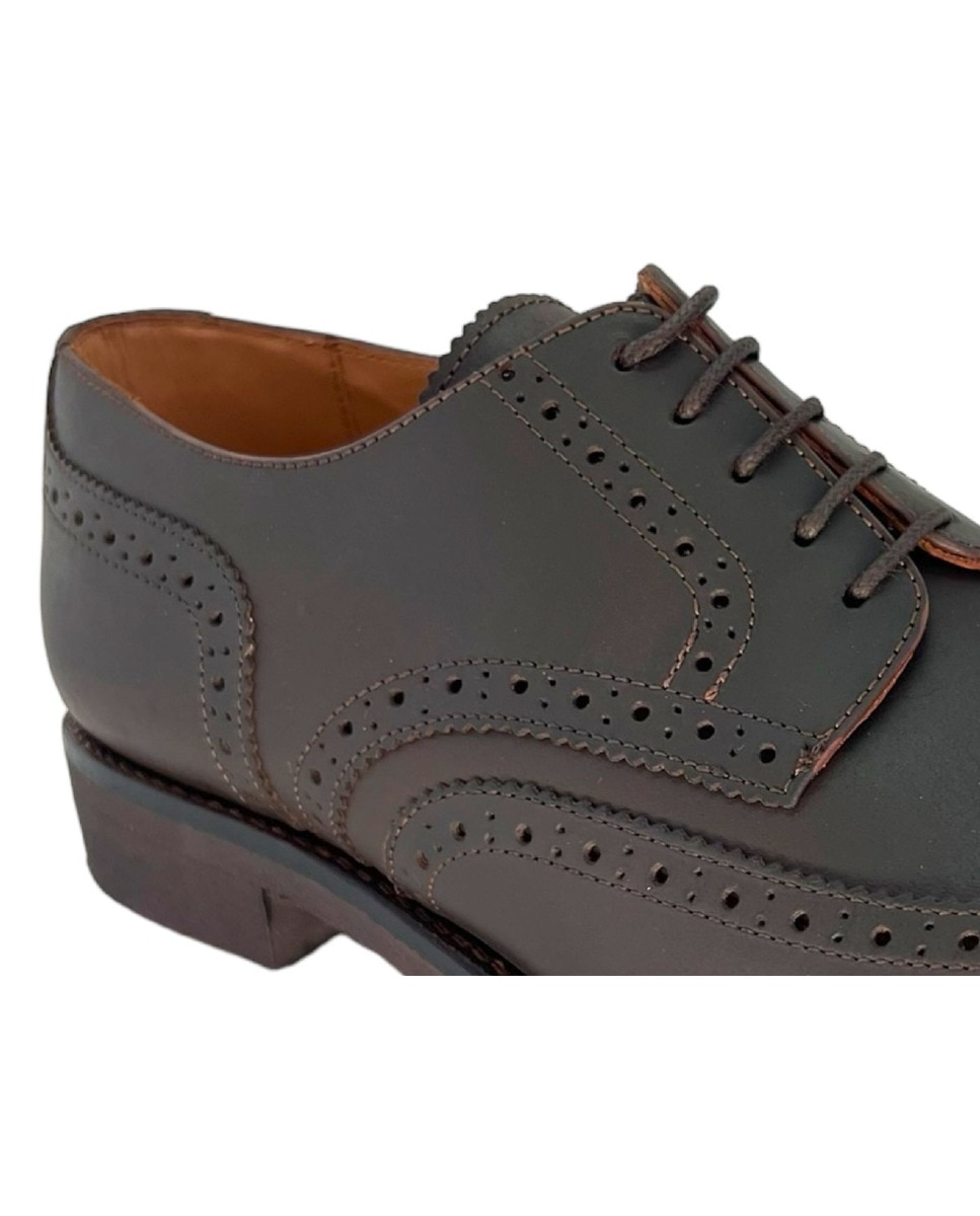 Sapato Derby Oxford em Pele Castanho 5