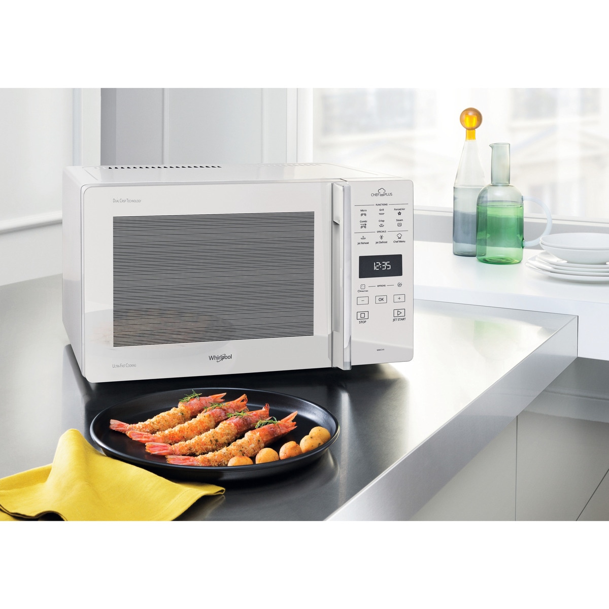 Microondas convección Whirlpool 25 litros y grill - MCP 349 WH Blanco-6