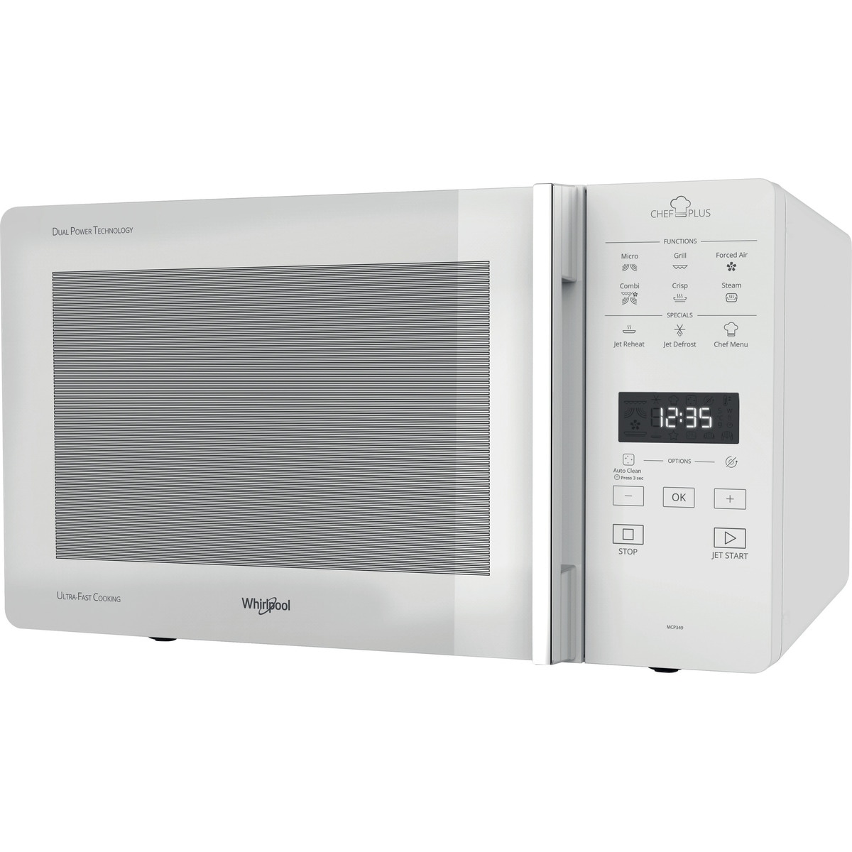 Microondas convección Whirlpool 25 litros y grill - MCP 349 WH Blanco-3