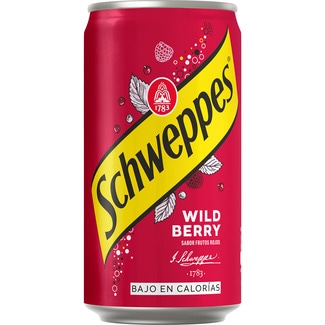 refresco sabor Wild Berry frutos rojos con gas 100% aromas naturales lata 25 cl - Schweppes