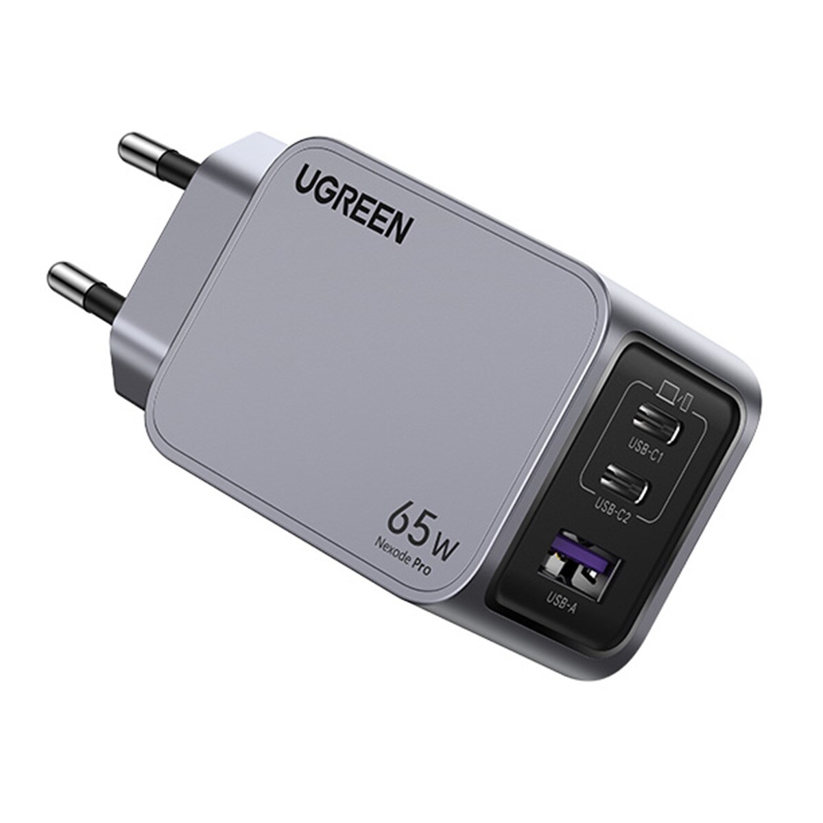 Cargador USB-C UGREEN Nexode Pro 65W GaN, 3 puertos con carga rápida Gris-1