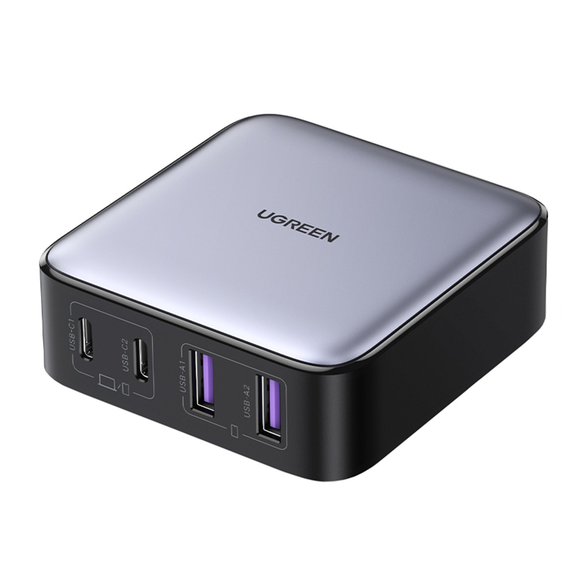 Imagen 0 de Cargador con cable de alimentación de 2 metros UGREEN Nexode 65W GaN, 4 puertos con carga rápida