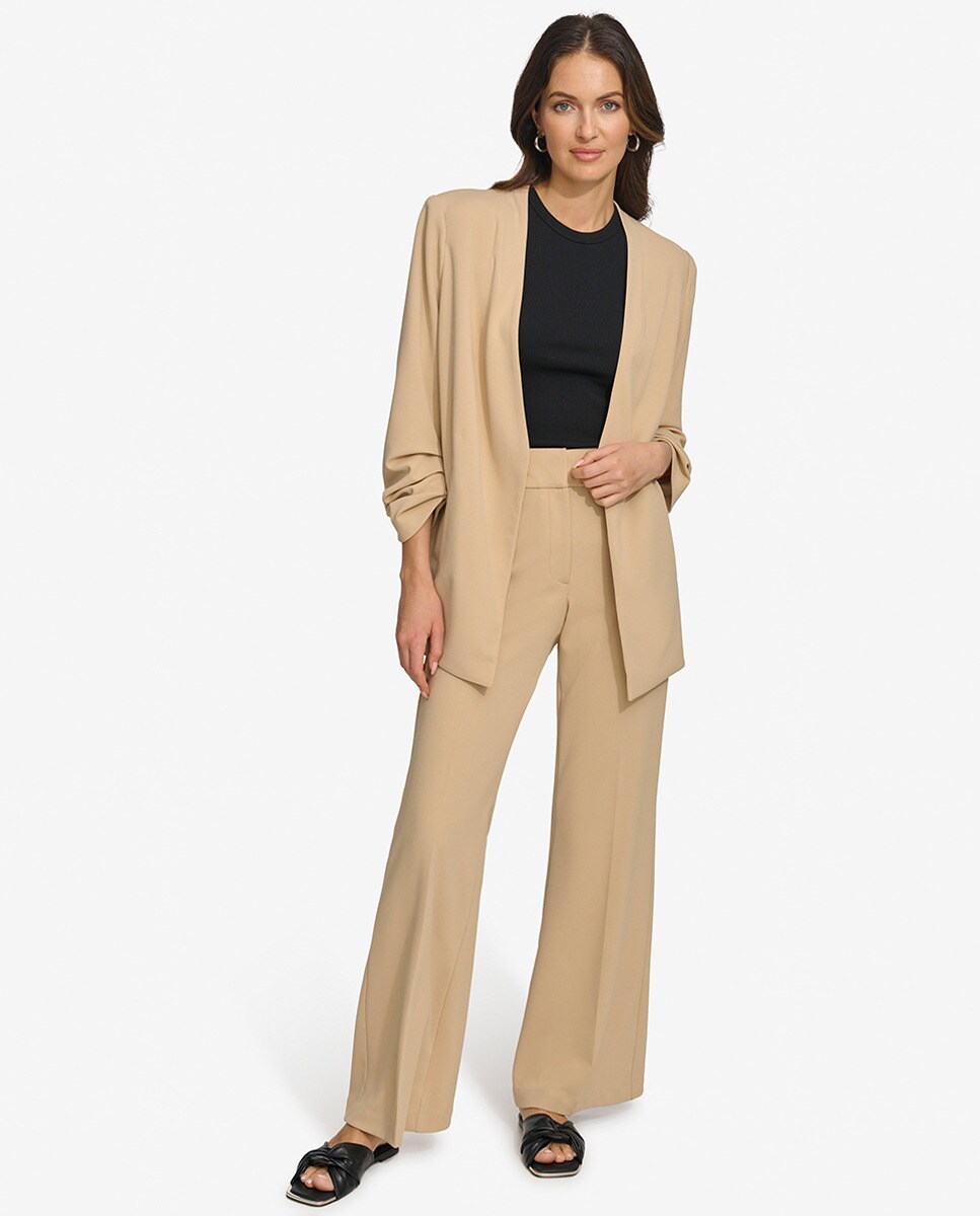 Imagen 1 de Chaqueta de mujer con cuello redondo y mangas largas - DKNY - Gris Suave Gris Suave