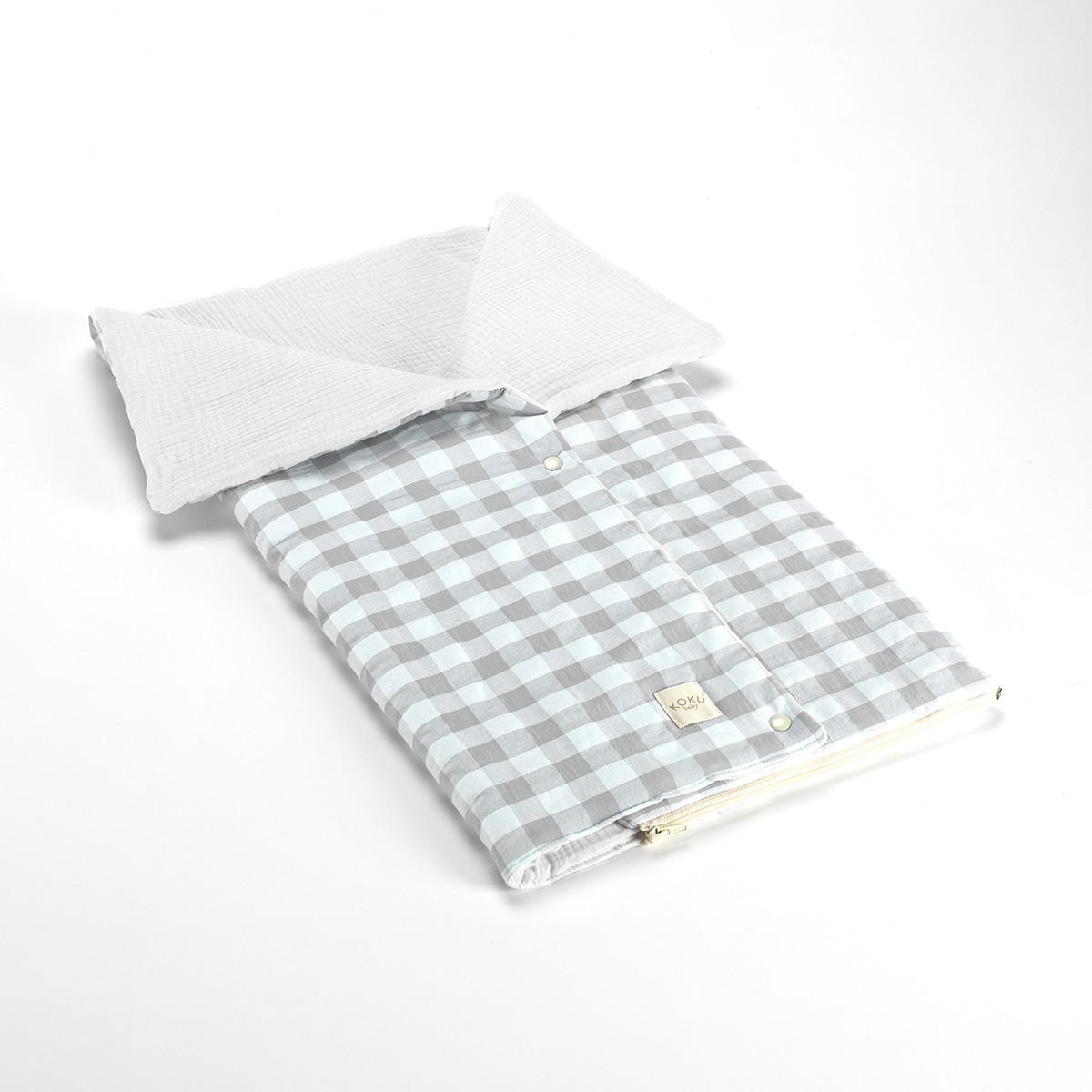 Imagen 0 de Wrap / Arrullo cuadro vichy Gris / Blanco