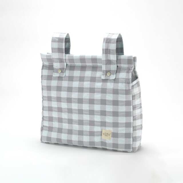 Imagen 0 de Bolso panera cuadro vichy Gris / Blanco