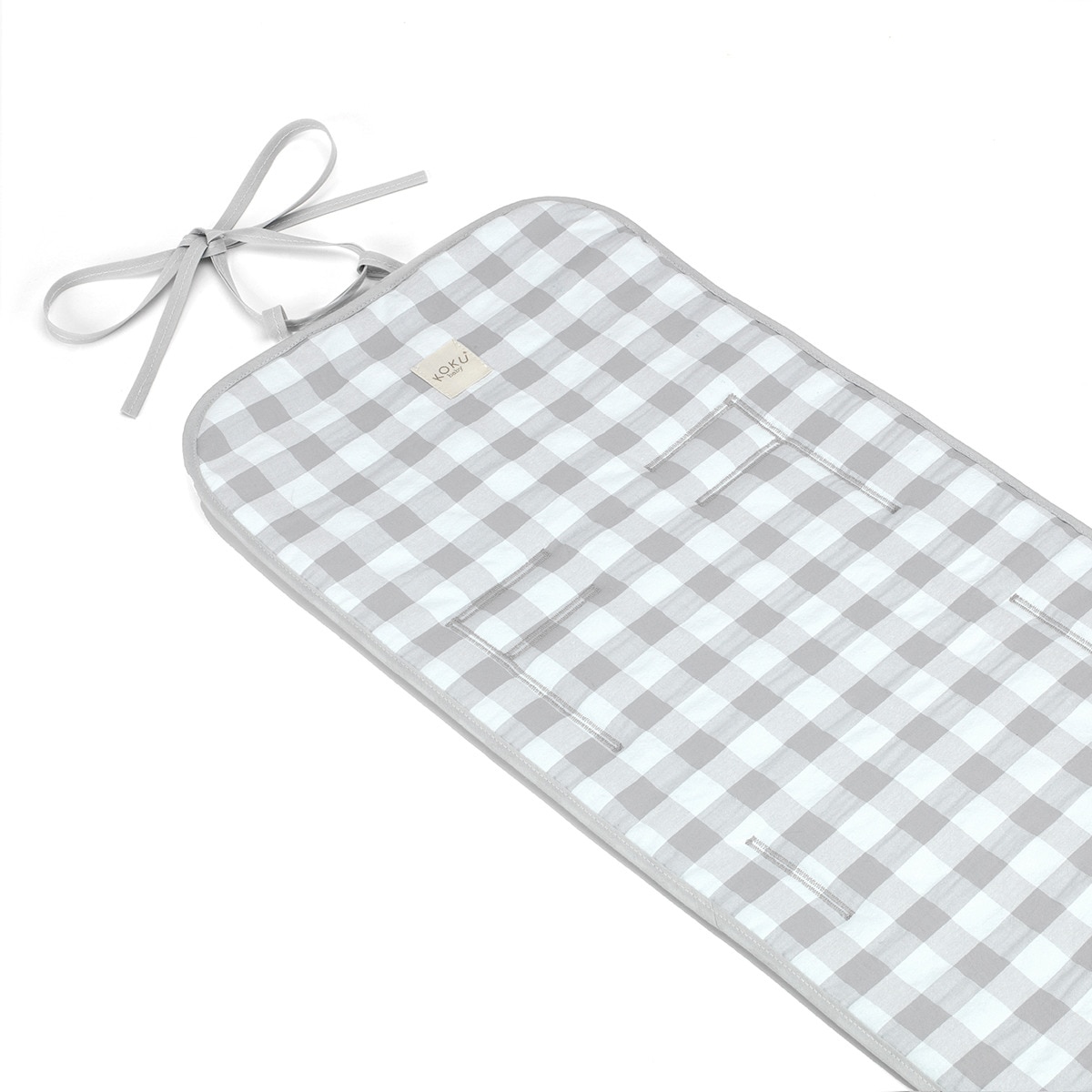 Colchoneta para silla cuadro vichy Gris / Blanco Gris-2