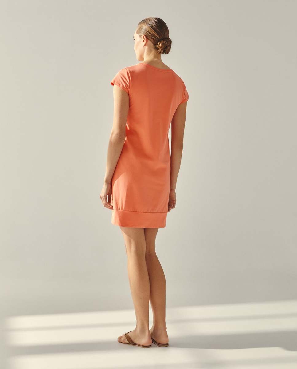 Vestido curto com logótipo Preto-2