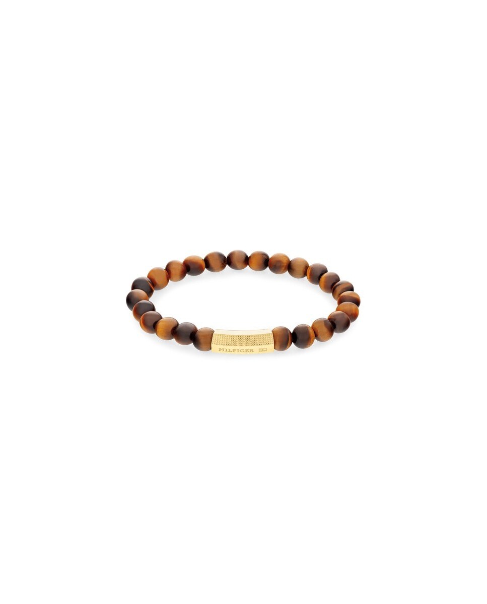 Pulseira de Aço e Olho de Tigre Castanho-1