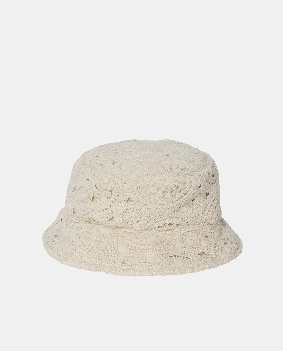 Chapéu Bucket com Estrutura e Estampado Floral Natural-2