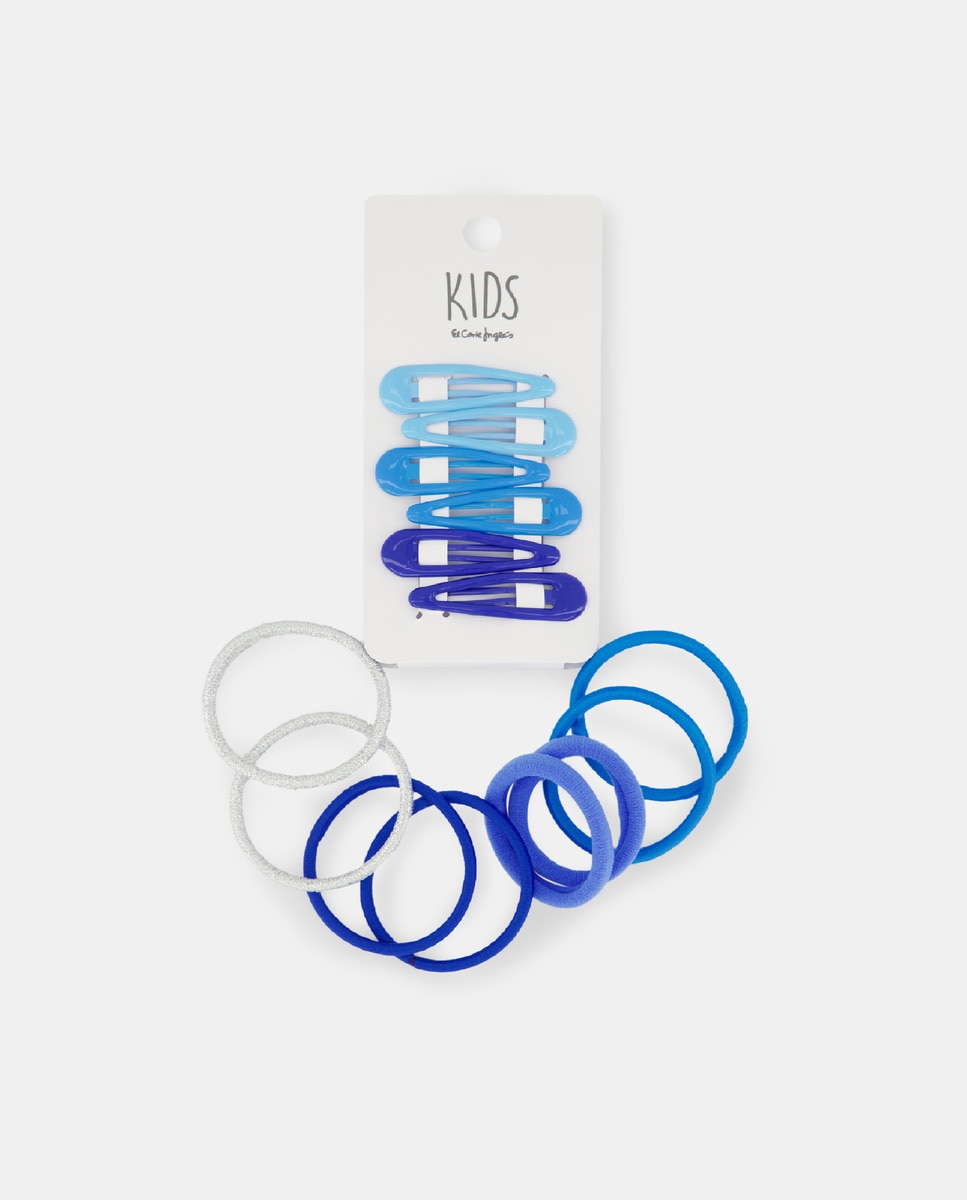 Pack de Ganchos e Elásticos Azul-marinho-1