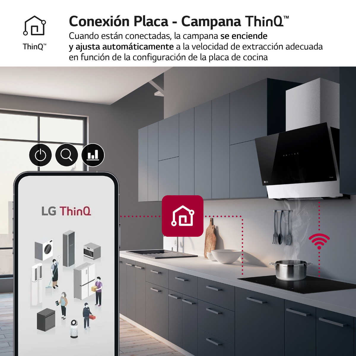 Placa de inducción LG 2 zonas +1 flex, 59 cm - CBIZ2435B Negro-9