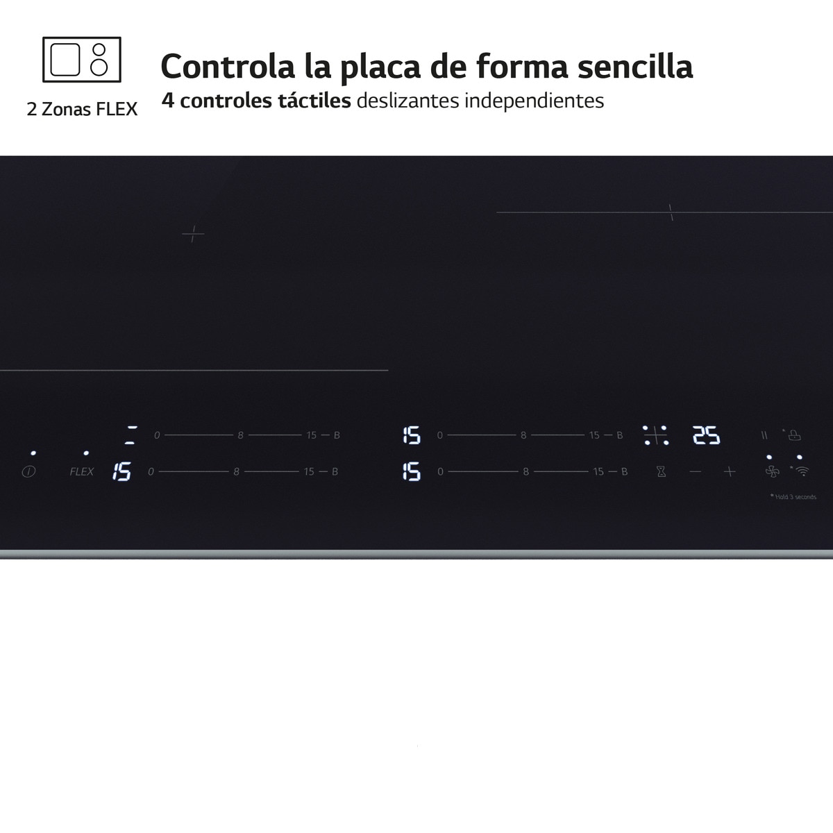 Placa de inducción LG 2 zonas +1 flex, 59 cm - CBIZ2435B Negro-4
