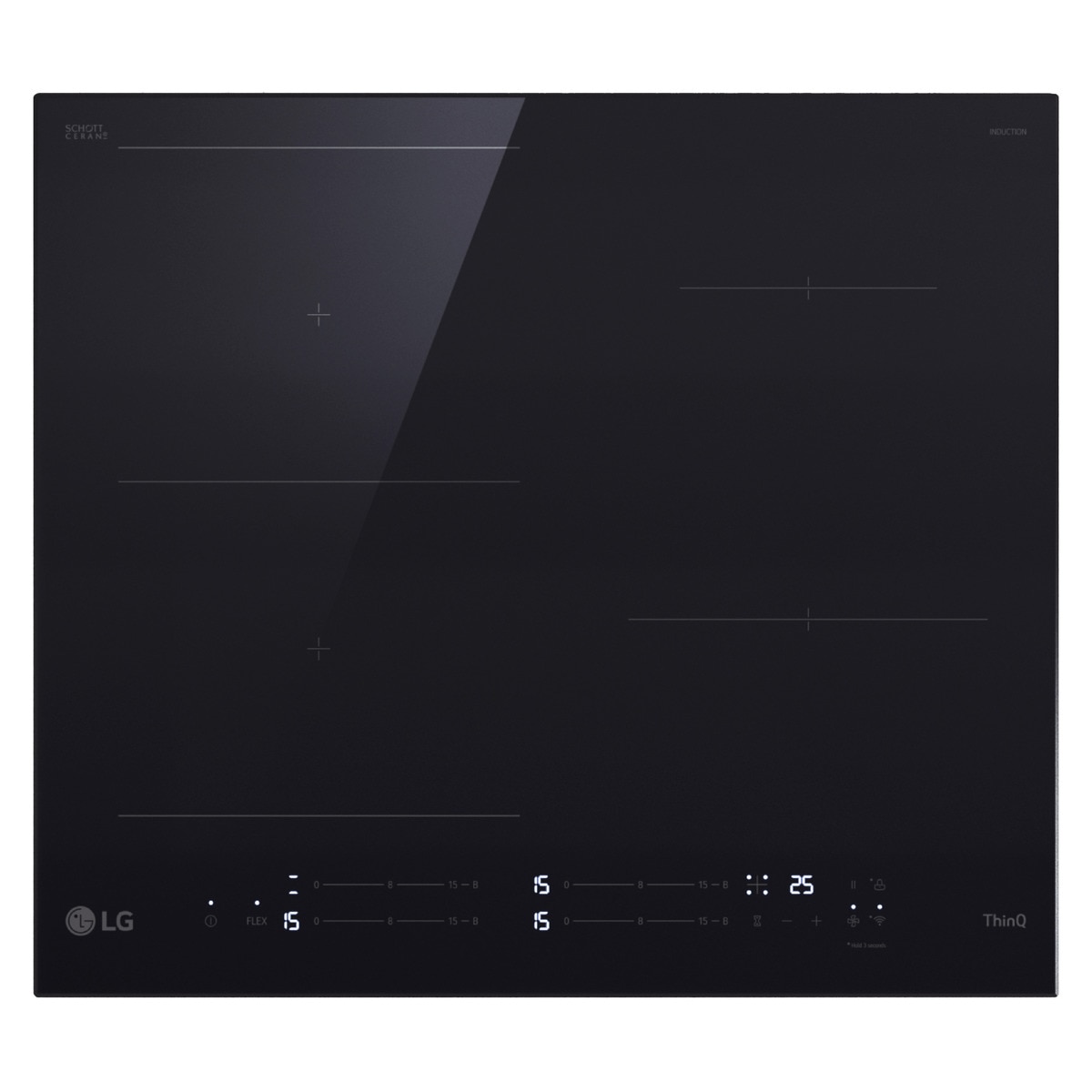 Imagen 0 de Placa de inducción LG 2 zonas +1 flex, 59 cm - CBIZ2435B