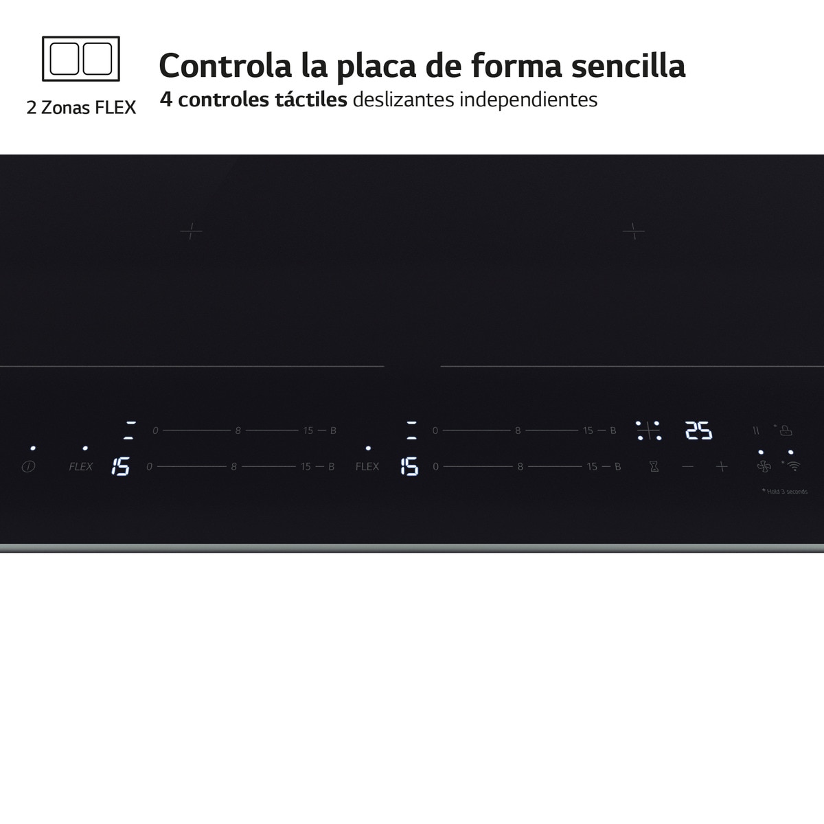 Placa de inducción LG Dual Flex - CBIZ2437B Negro-4