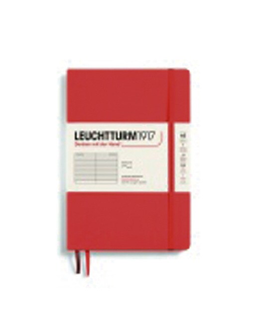 Imagem 0 de Bloco de notas capa mole folhas pautadas horizontais folhas pautadas Leuchtturm1917 laranja vermelho