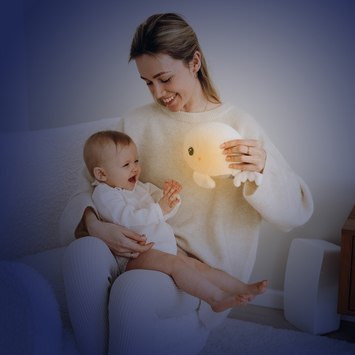 Peluche de Baleia com Luz Bege-7