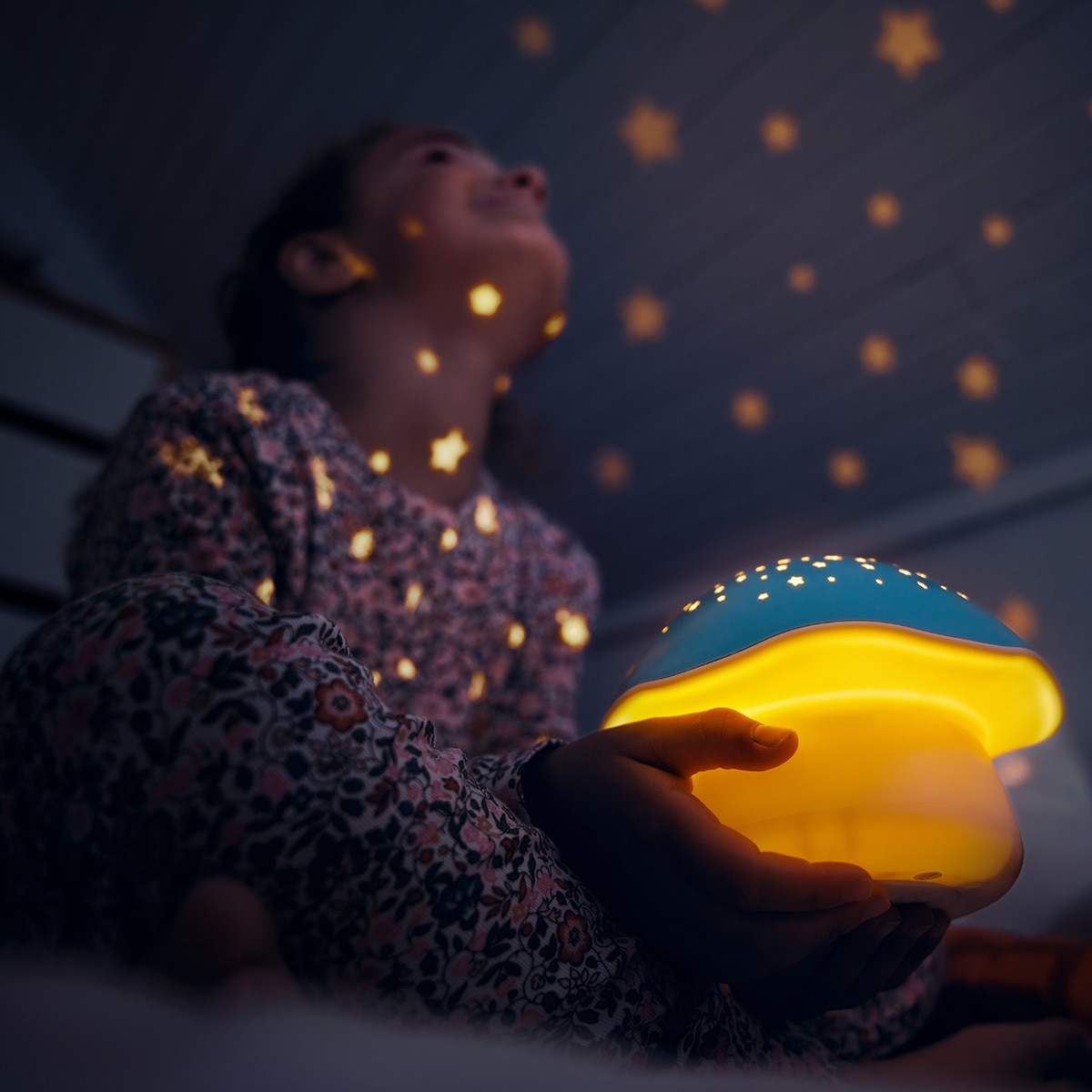 Luz de Presença Cogumelo com Projeção Azul-10