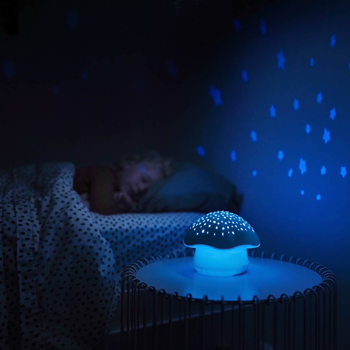 Luz de Presença Cogumelo com Projeção Azul-8