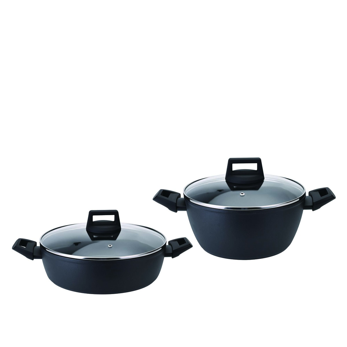 Trem de Cozinha de 4 Peças de Alumínio Forjado com Efeito Pedra Preto-4