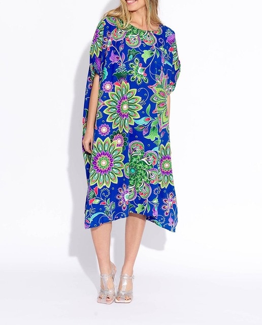 Imagen 0 de Pareo kaftan corto azul