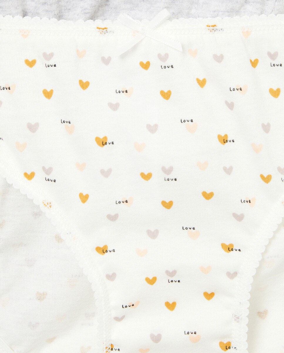 Pack de 5 braguitas de niña estampadas Lila-3