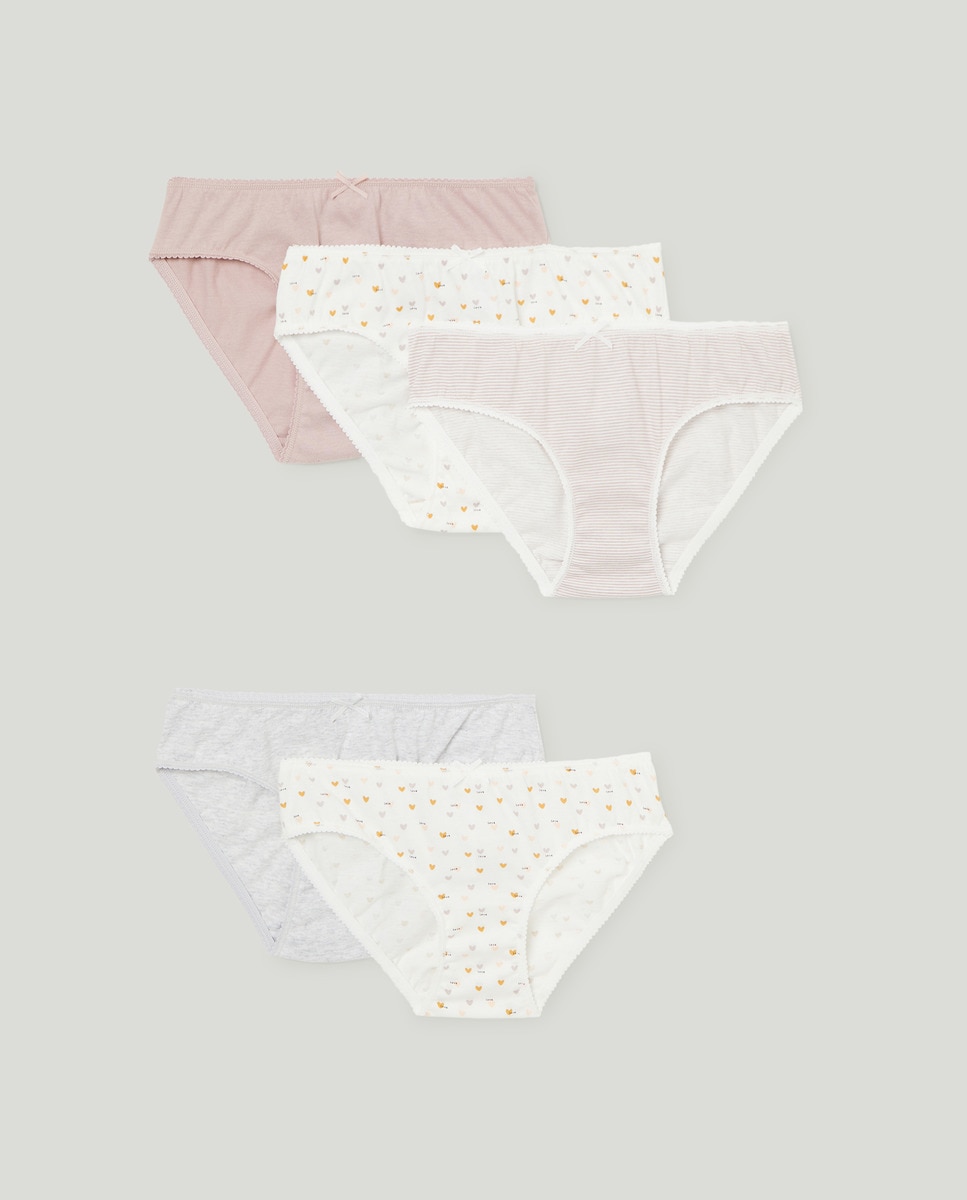 Pack de 5 braguitas de niña estampadas Lila-1